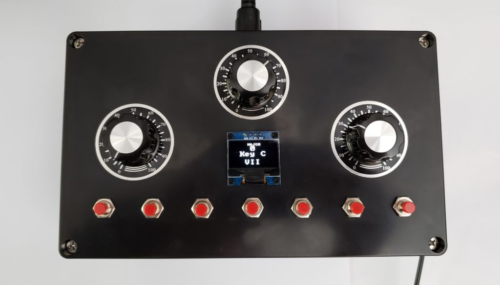 The Root Commander is a homemade MIDI controller that ensures you never play the wrong note