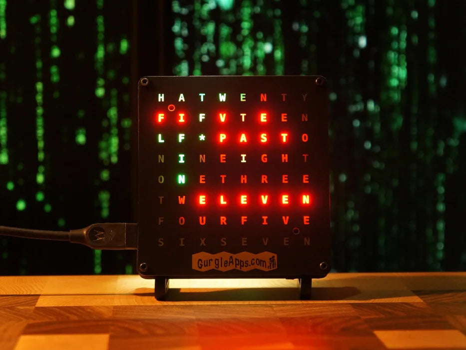 GurgleApps Word Clock Assembly With an Ambient Light Sensor