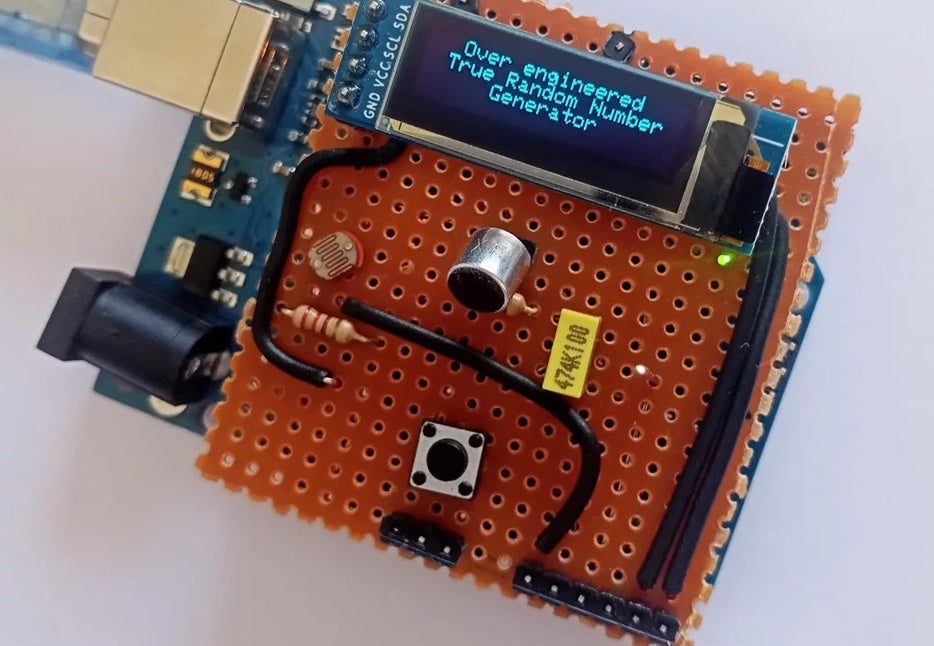 Creating an over-engineered random number generator Arduino shield