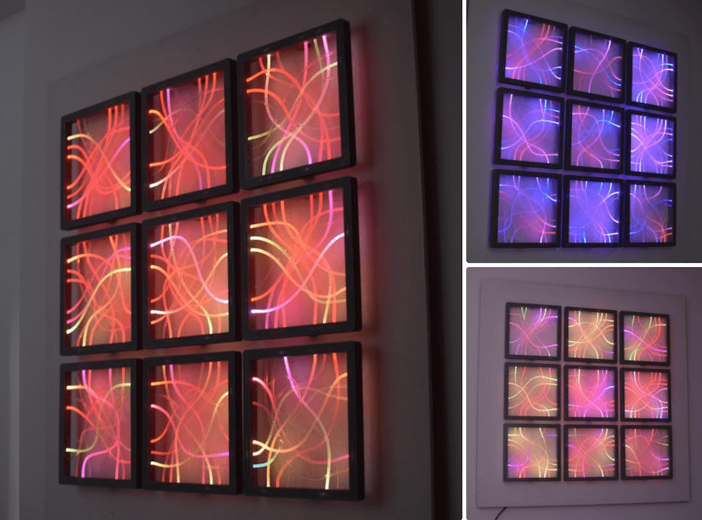 These side glow fiber optic panels make beautiful wall decor