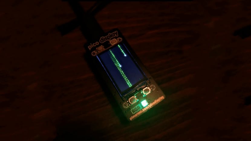 Matrix-Inspired Digital Rain Project Packs a 127-Frame Animated GIF Onto a Raspberry Pi Pico's Flash