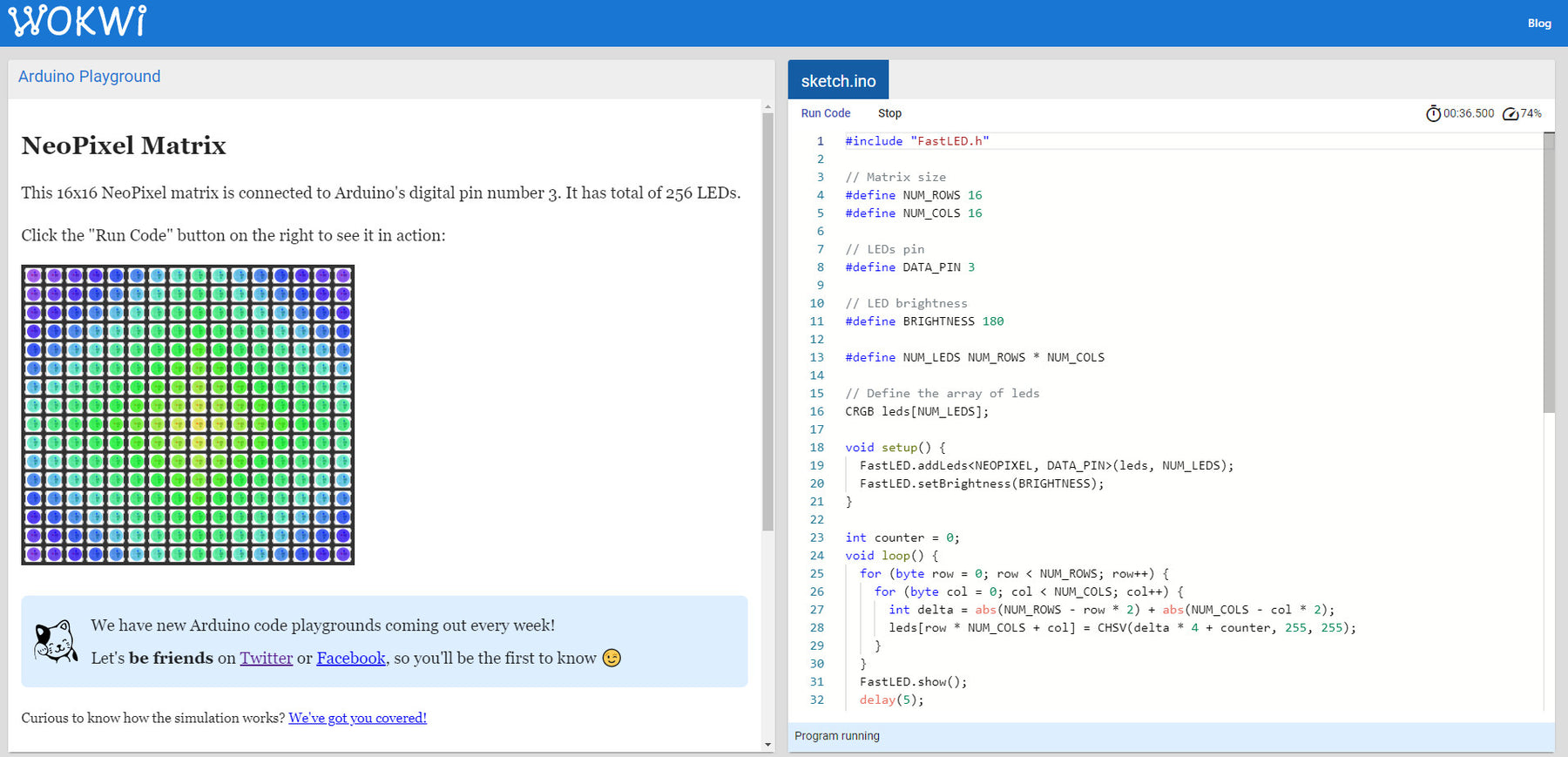 Simulate WS2812B "NeoPixel" LEDs in your web browser
