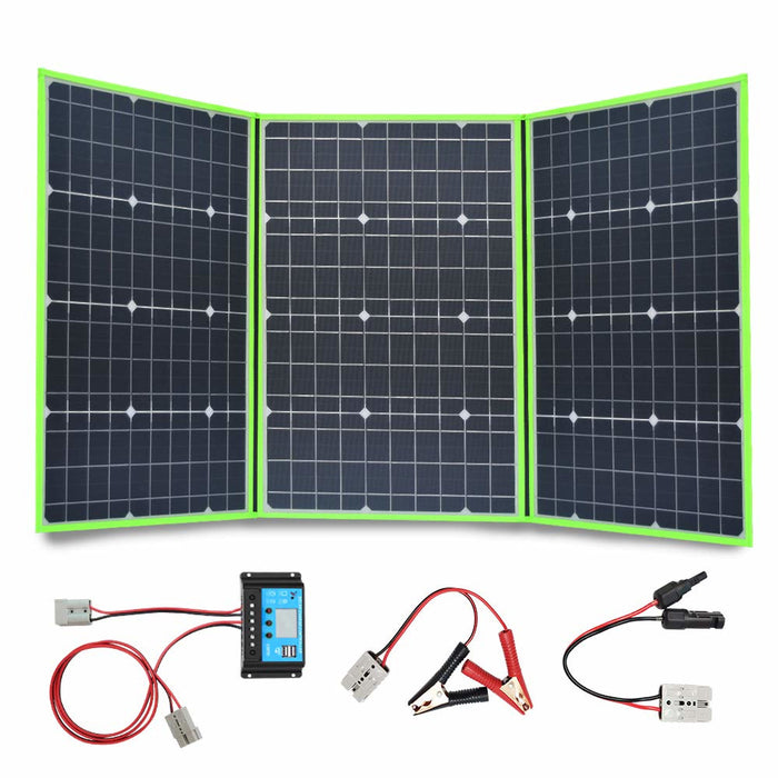 Keep your campsite, RV, caravan or boat battery charged up, or operate a 12V DC power system for your location with ease using one of these 12V 100W to 300W Folding Solar Power Supply Kits from PMD Way with free delivery worldwide