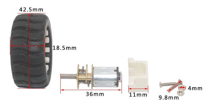 12V Gearmotor and Wheel Kit from PMD Way with free delivery worldwide
