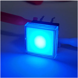 Five packs of Illuminated Square 13.4mm Tactile Buttons in various colors from PMD Way with free delivery worldwide