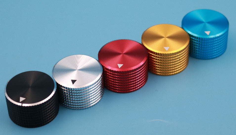 25x15.5mm Aluminium Knobs with Pointer - Various Colors - 5 Pack from PMD Way with free delivery worldwide