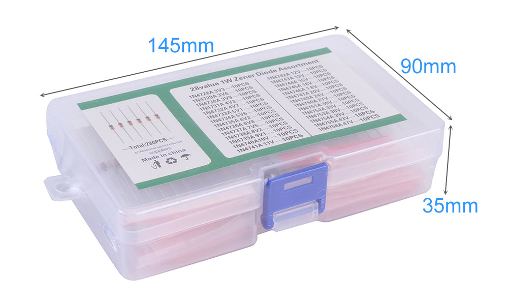 Assorted through hole Zener Diode Box - 280 Pieces from PMD Way with free delivery worldwide