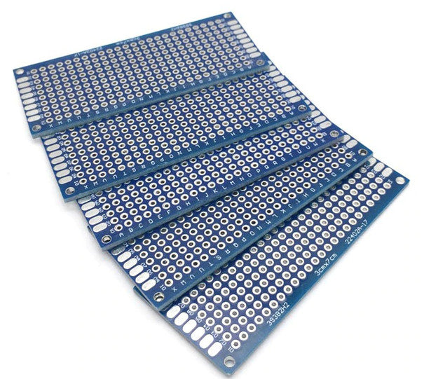 Double Sided 3x7cm Prototyping PCBs - 5 Pack from PMD Way with free delivery worldwide