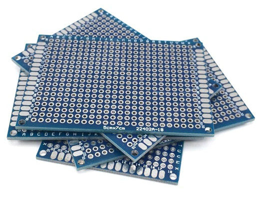 Double Sided 5x7cm Prototyping PCBs - 5 Pack from PMD Way with free delivery worldwide