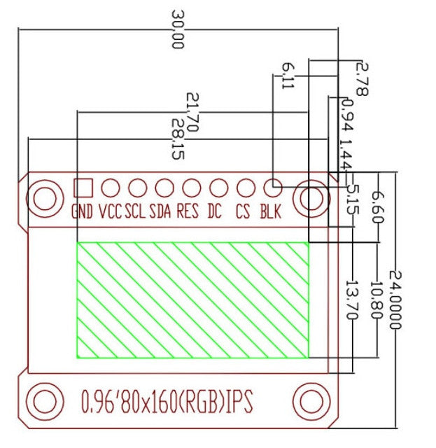 0.96" 80 x 160 Full Color LCD Module from PMD Way with free delivery worldwide