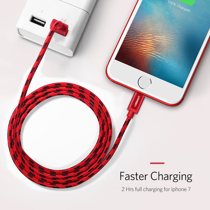 Charge your iPad or iPhone with a tangle-free Braided Lightning to USB Cable from PMD Way with free delivery worldwide