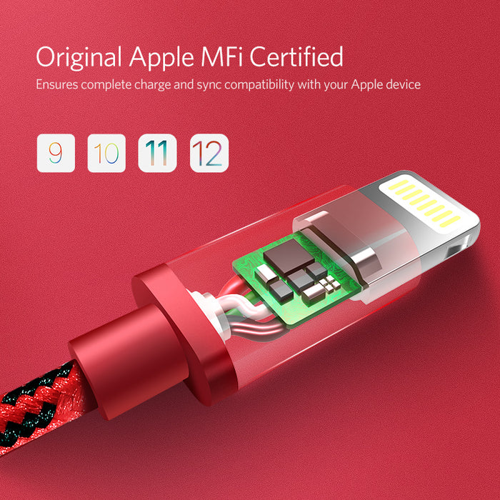 Charge your iPad or iPhone with a tangle-free Braided Lightning to USB Cable from PMD Way with free delivery worldwide