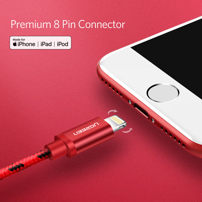Charge your iPad or iPhone with a tangle-free Braided Lightning to USB Cable from PMD Way with free delivery worldwide
