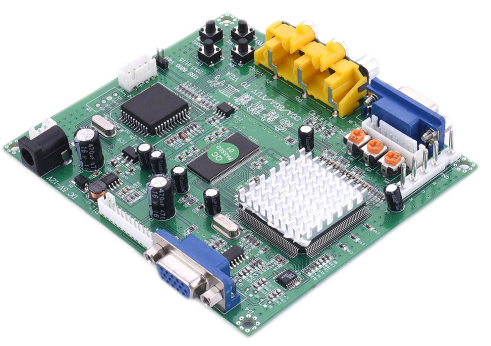 Use retro computers and arcade games with VGA monitors using the CGA/EGA/RGBS/RGBHV/YUV/YPBPR to VGA HD Video Converter Board from PMD Way with free delivery worldwide