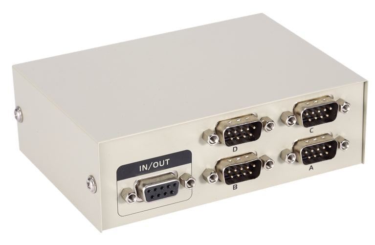 Easily share RS232 devices using the four port DB9 Switch Box from PMD Way with free delivery worldwide