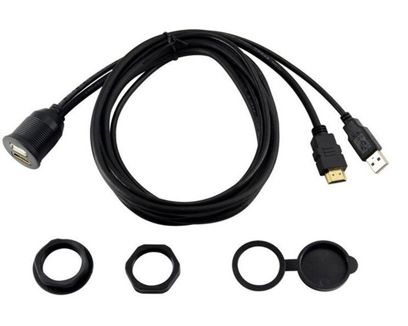 Useful HDMI and USB Car Mount Female Panel Socket to Male Cables from PMD Way with free delivery worldwide