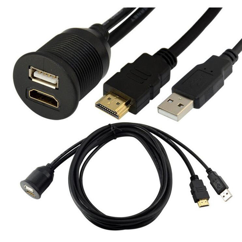 Useful HDMI and USB Car Mount Female Panel Socket to Male Cables from PMD Way with free delivery worldwide