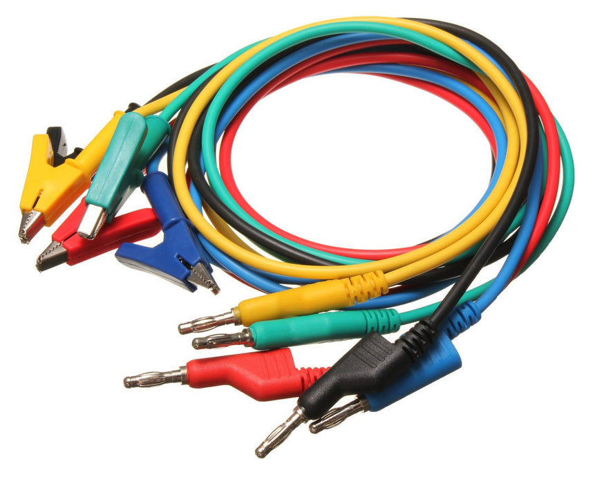 Quality Heavy Duty Alligator Clip to Banana Plug Leads in packs of five from PMD Way with free delivery worldwide