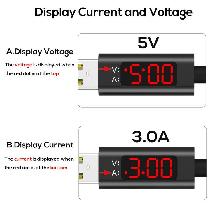 Useful Micro USB Cable with Voltage and Current Display from PMD Way with free delivery worldwide