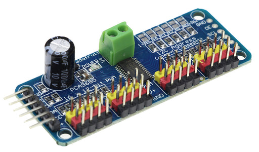 Control servos or LEDs with the PCA9685 16 Channel 12-Bit PWM Servo Driver Breakout Board from PMD Way with free delivery worldwide