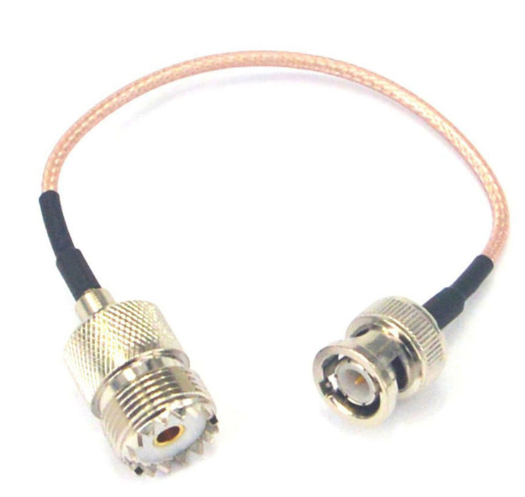 Quality PL259 SO239 UHF Female to BNC Male Straight Crimp Plug Cables with your choice of coax from PMD Way with free delivery worldwide