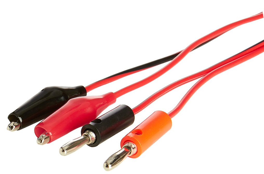Quality Twin Banana Plug to Alligator Clip Leads from PMD Way with free delivery worldwide