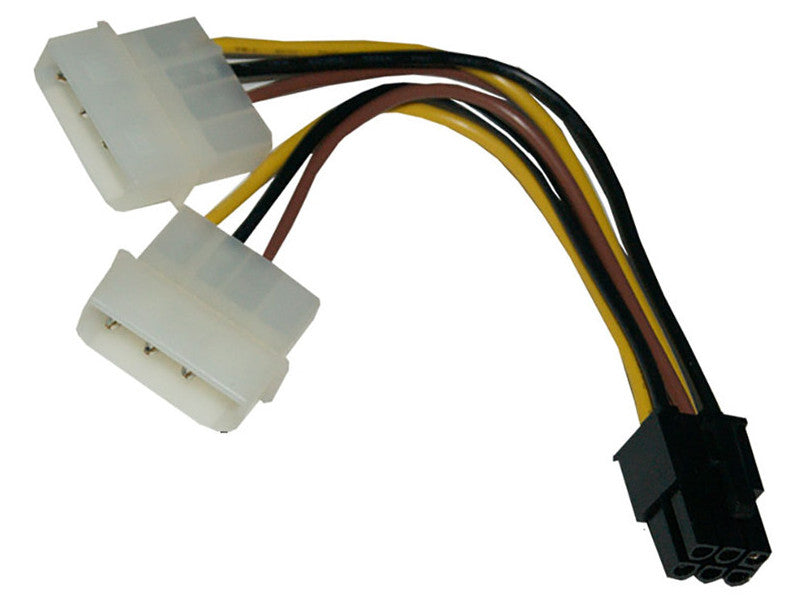 Twin IDE Molex Power to 6-Pin PCI Express Cable