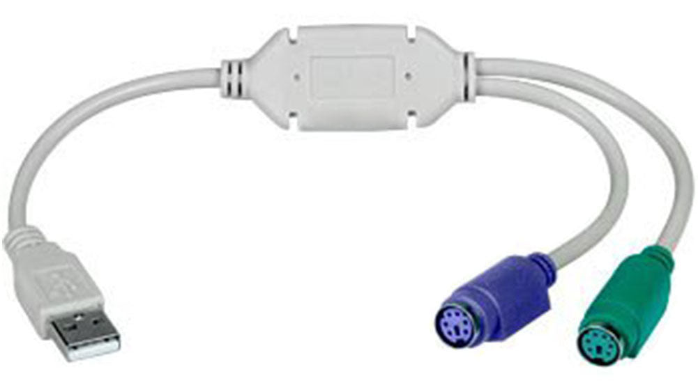 Connect PS/2 Keyboards and Mice to USB with the USB Male To Twin PS/2 Female Converter Cable from PMD Way with free delivery worldwide
