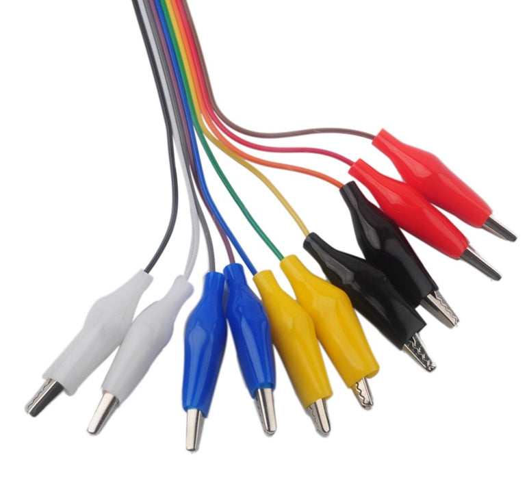 Alligator Clips to Female Header Socket Cables - Ten Pack
