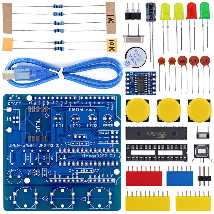 Build your own Arduino Uno R3-compatible board with this soldering kit from PMD Way with free delivery worldwide
