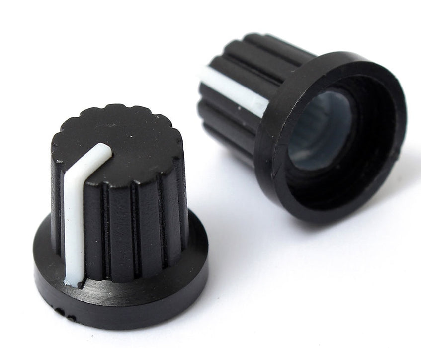 Black Plastic Potentiometer Knobs - 10 Pack from PMD Way with free delivery worldwide