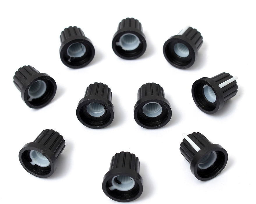 Black Plastic Potentiometer Knobs - 10 Pack from PMD Way with free delivery worldwide