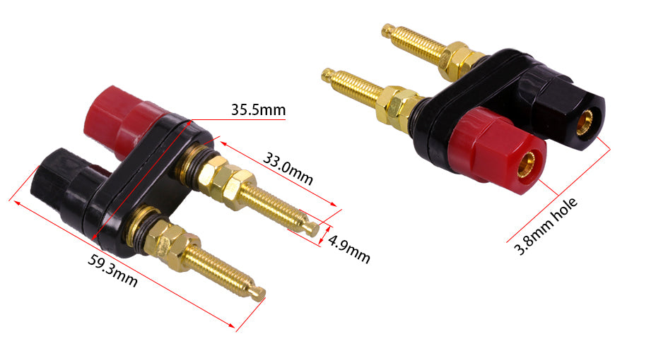 Dual Gold Plated 4mm Binding Post - Four Pack from PMD Way with free delivery worldwide