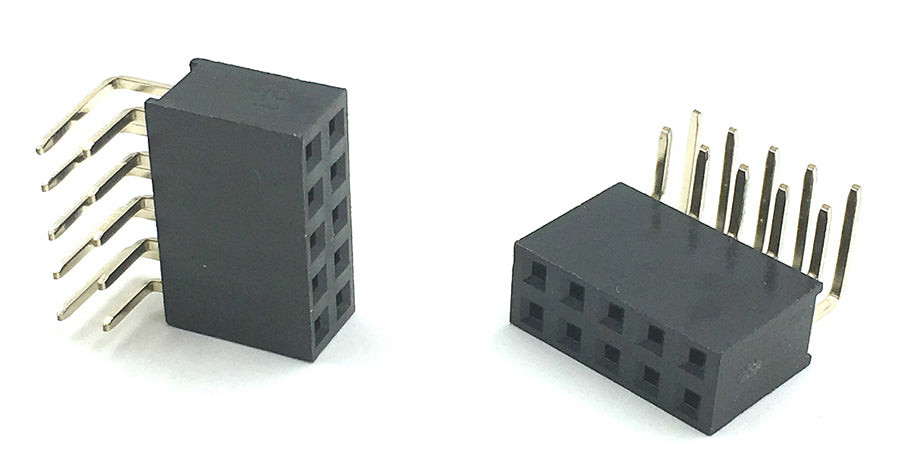 Female Double Row Right Angle Header Strips - Various Sizes - 10 Pack from PMD Way with free delivery worldwide