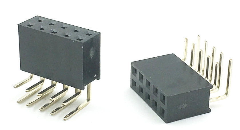 Female Double Row Right Angle Header Strips - Various Sizes - 10 Pack from PMD Way with free delivery worldwide