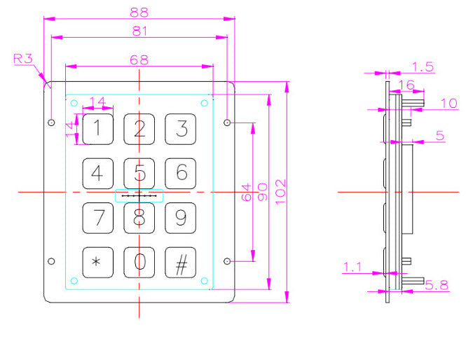 Industrial Numeric Keypad IP65 with USB Interface from PMD Way with free delivery worldwide