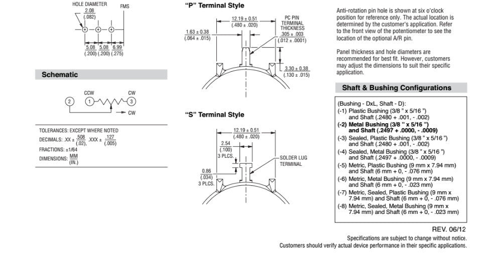 Precision Multiturn Potentiometers 3590S from PMD Way with free delivery worldwide
