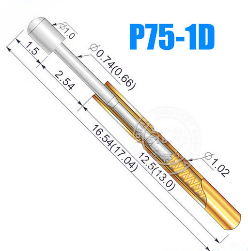 P75-1D 16.54 x 1.0 mm Pogo Pins - 100 Pack from PMD Way with free delivery worldwide