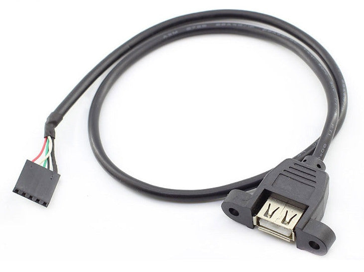Panel Mount USB A Socket to Female Header Cables from PMD Way in packs of five with free delivery worldwide