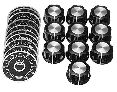 Potentiometer Knobs and Scales in packs of ten from PMD Way with free delivery worldwide