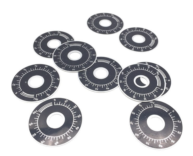 Potentiometer Knob Scales - 10 Pack from PMD Way with free delivery worldwide