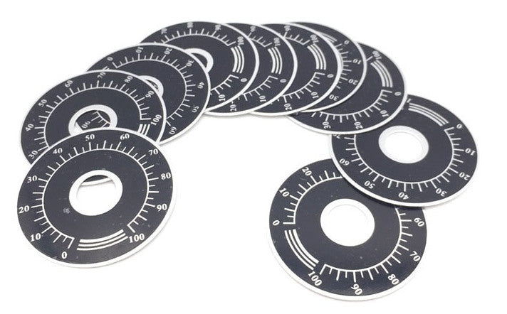 Potentiometer Knob Scales - 10 Pack from PMD Way with free delivery worldwide