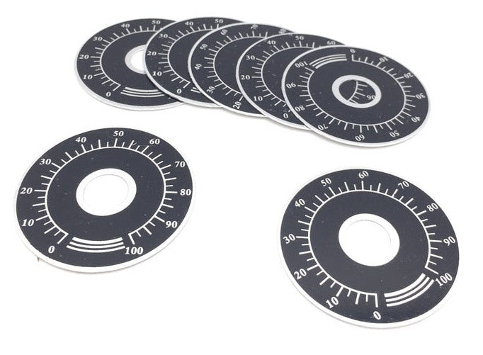 Potentiometer Knob Scales - 10 Pack from PMD Way with free delivery worldwide