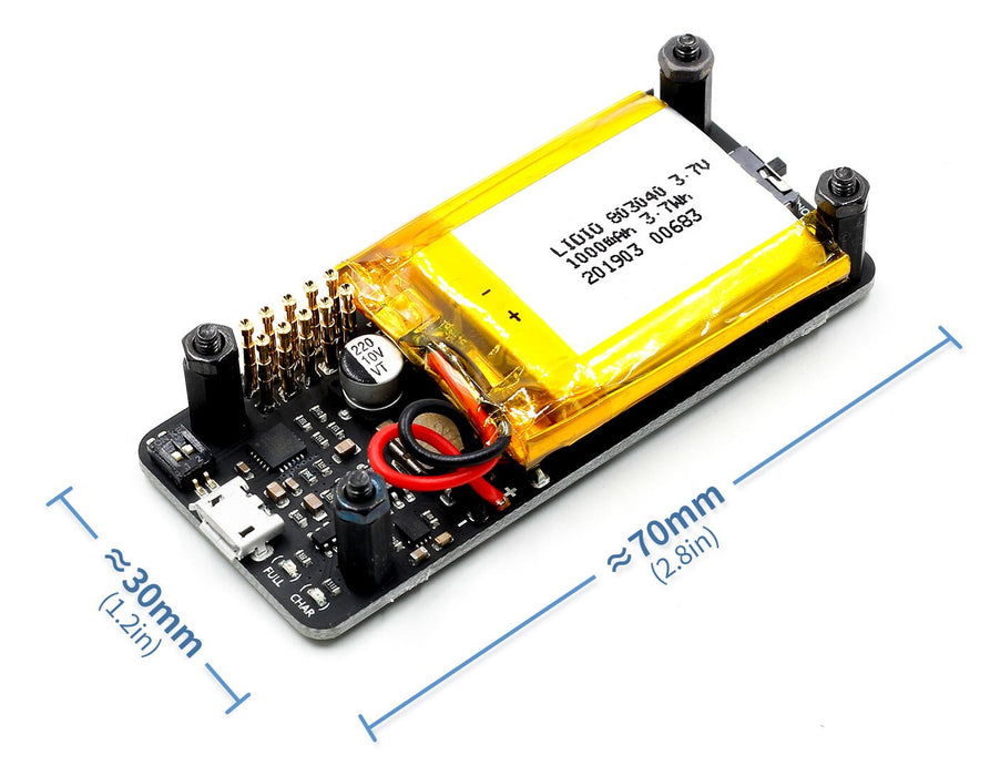 Give your Raspberry Pi Zero W a backup power supply with this Raspberry Pi Zero W UPS with LiPo Battery pHAT from PMD Way with free delivery worldwide