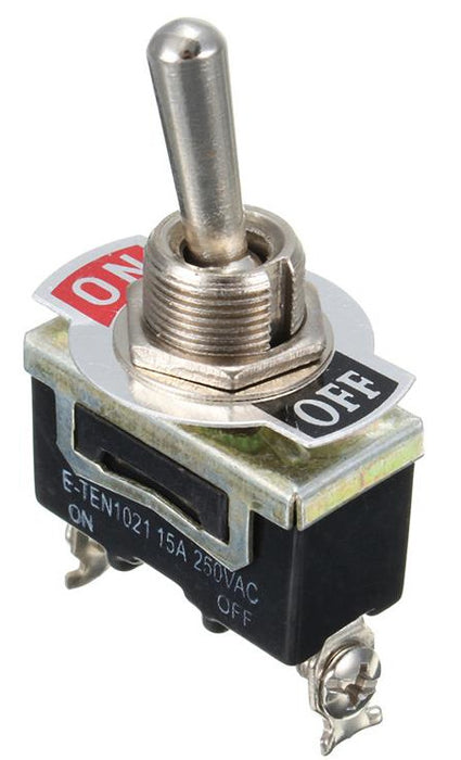 Heavy Duty 15A 250V SPST Toggle Switches in packs of five from PMD Way with free delivery worldwide
