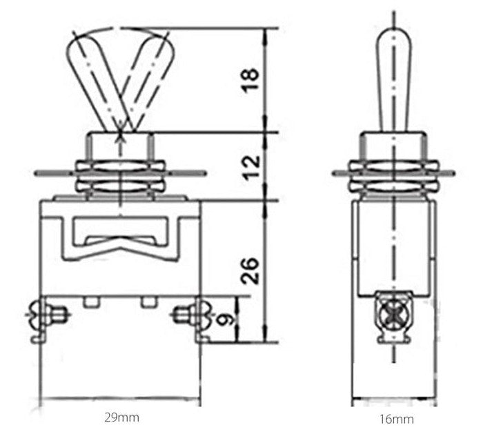 Heavy Duty 15A 250V SPST Toggle Switches in packs of five from PMD Way with free delivery worldwide