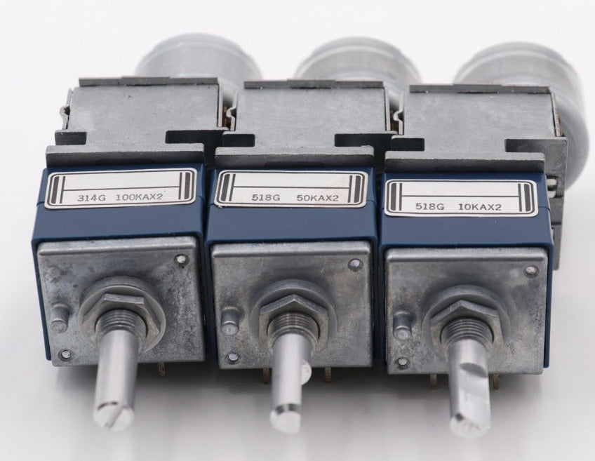 Useful Stereo Motorised Potentiometers for amplifiers and audio projects from PMD Way with free delivery worldwide