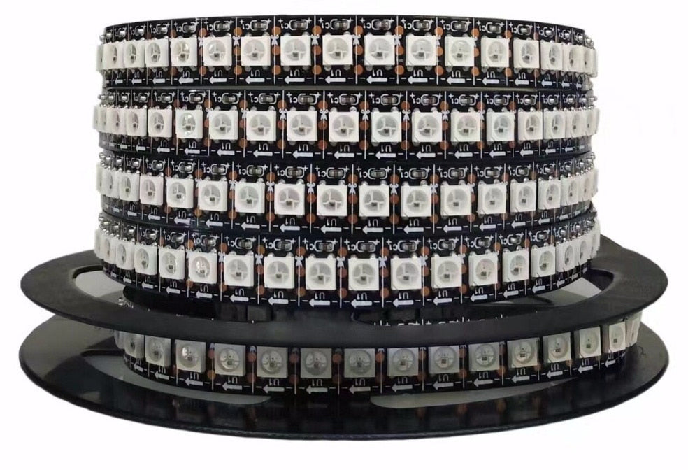 WS2812B RGB LED Strip - 144 LED/m - 2m Roll - Black PCB from PMD Way with free delivery worldwide