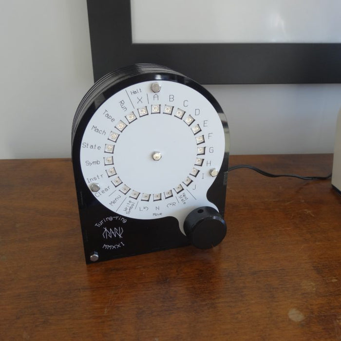 Turing-ring is a DIY Turing machine consisting of an Arduino and an RGB LED ring