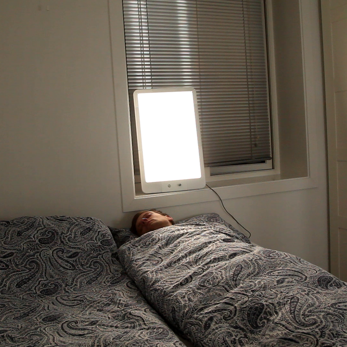 Zom-B-Gone! is an artificial sunrise lamp to combat morning grumpiness